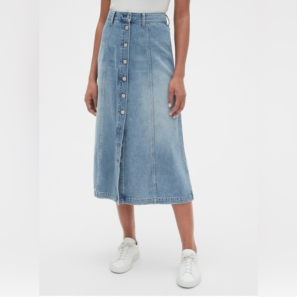 Gap denim midi skirt
